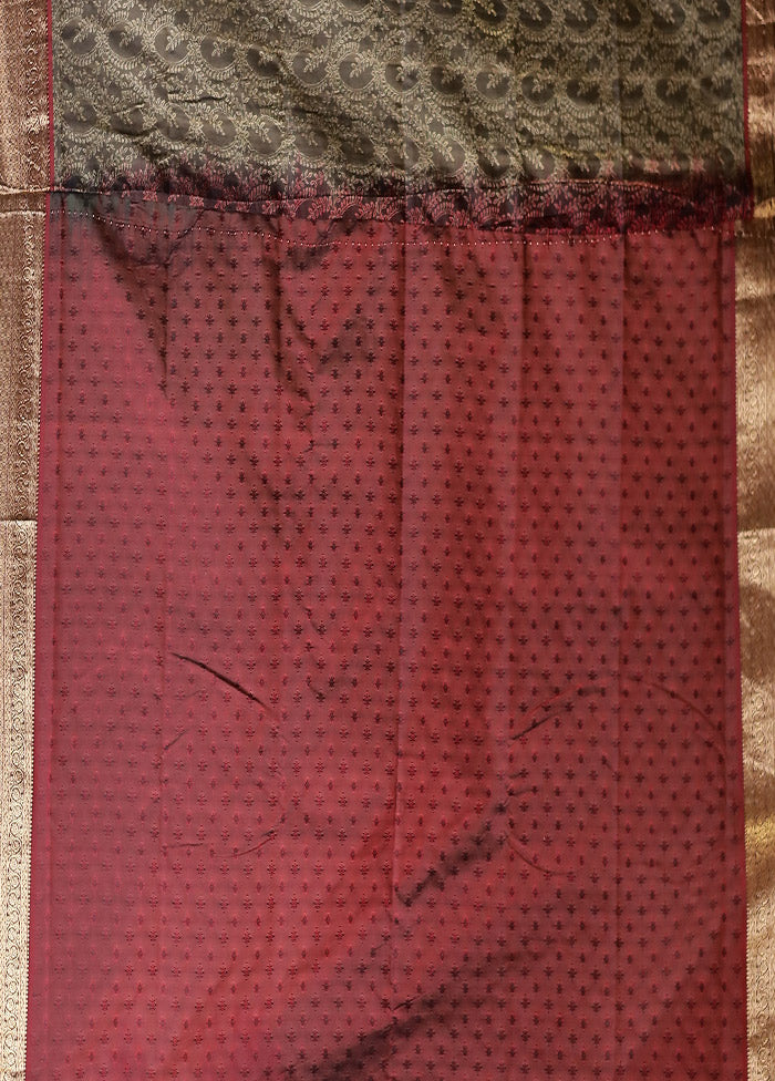 Black Kanjivaram Silk Saree With Blouse Piece