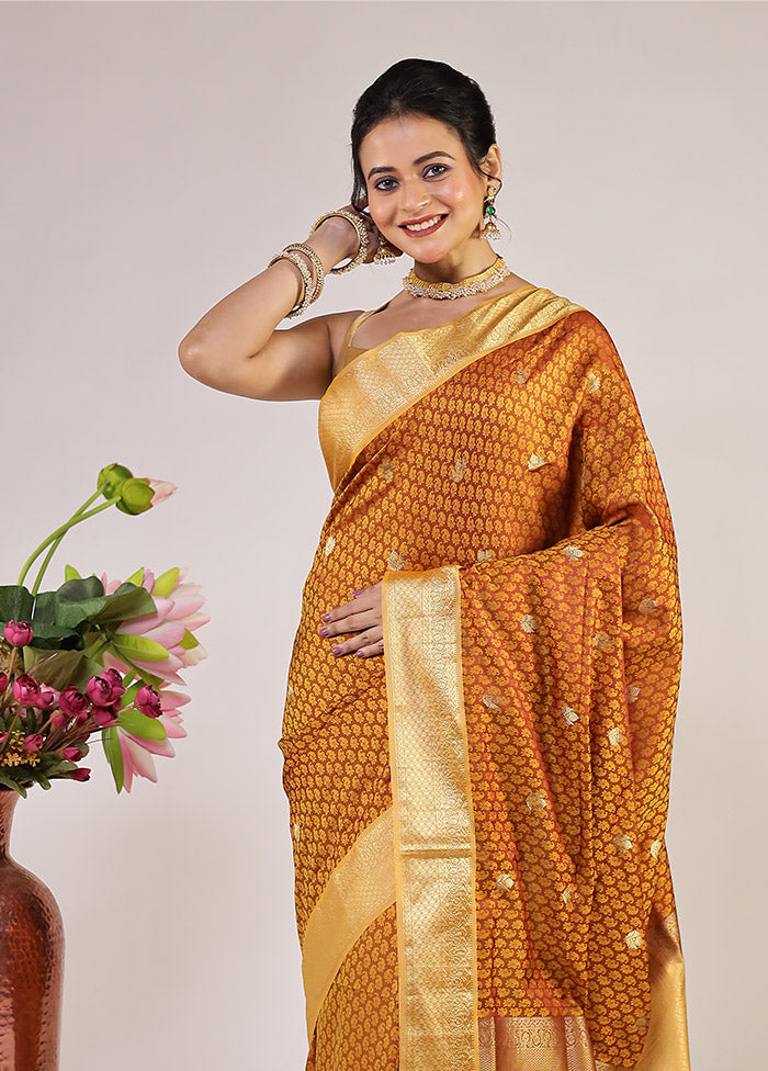 Yellow Kanjivaram Silk Saree With Blouse Piece