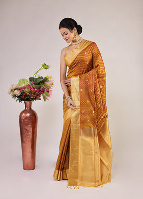 Yellow Kanjivaram Silk Saree With Blouse Piece