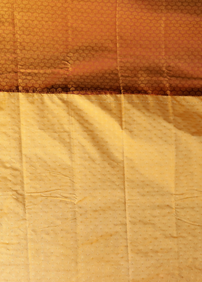 Yellow Kanjivaram Silk Saree With Blouse Piece