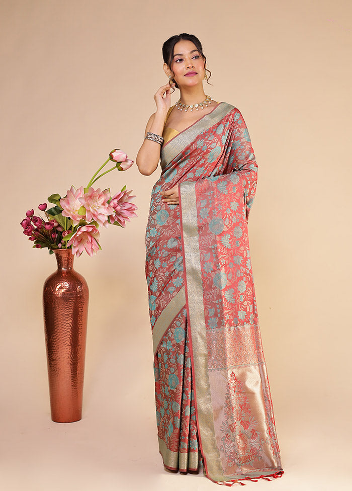 Maroon Kanjivaram Silk Saree With Blouse Piece