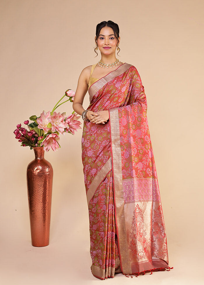Maroon Kanjivaram Silk Saree With Blouse Piece