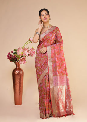Maroon Kanjivaram Silk Saree With Blouse Piece