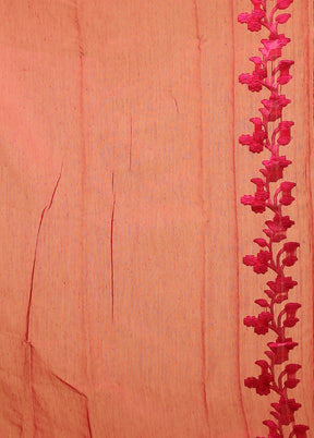 Purple Jamdani Cotton Saree Without Blouse Piece
