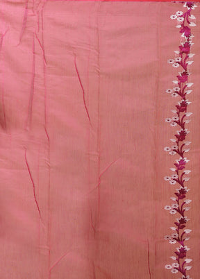 Purple Jamdani Cotton Saree Without Blouse Piece
