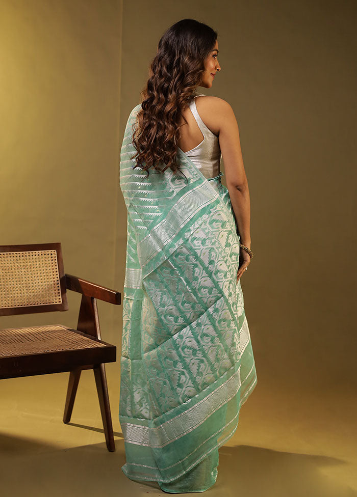 Green Jamdani Cotton Saree Without Blouse Piece