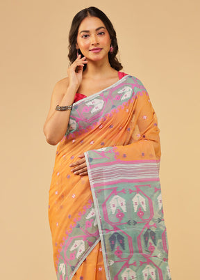 Multicolor Jamdani Cotton Saree Without Blouse Piece