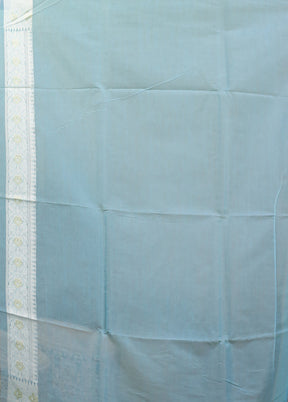 Blue Kora Silk Saree With Blouse Piece