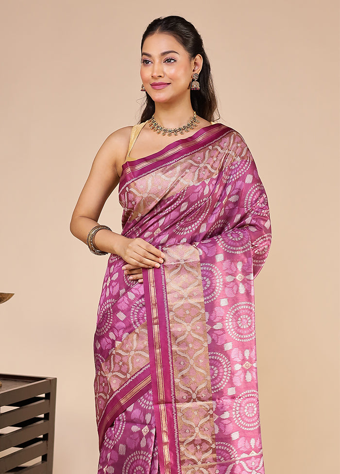 Purple Tussar Silk Saree With Blouse Piece