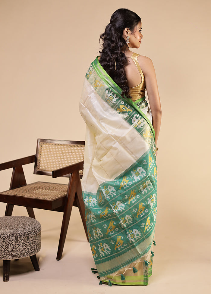 Green Tussar Silk Saree With Blouse Piece