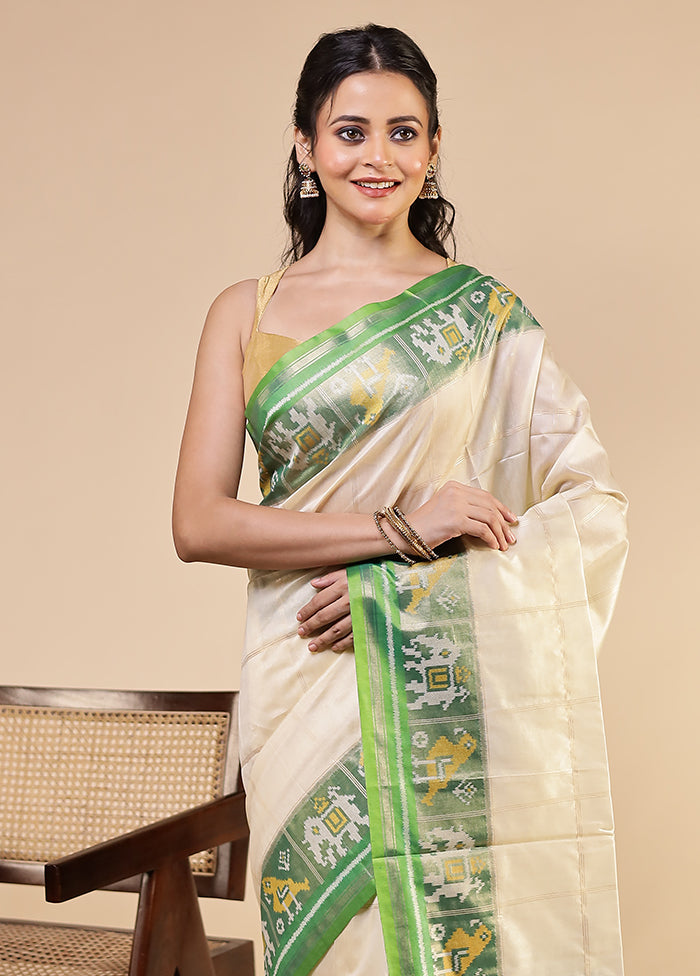 Green Tussar Silk Saree With Blouse Piece