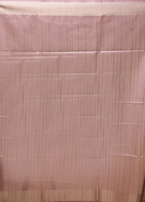 Pink Tussar Silk Saree With Blouse Piece