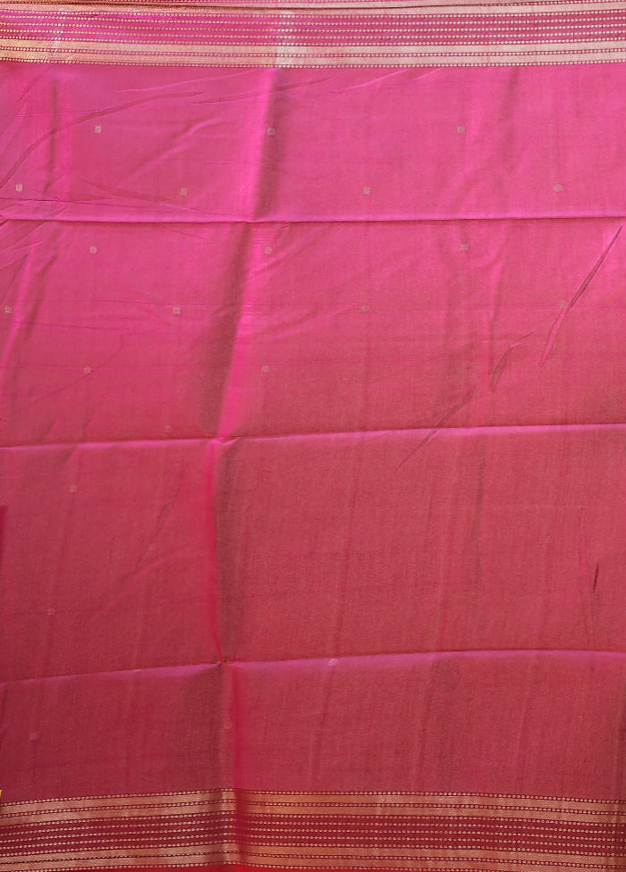Red Tussar Silk Saree With Blouse Piece