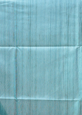 Blue Tussar Silk Saree With Blouse Piece