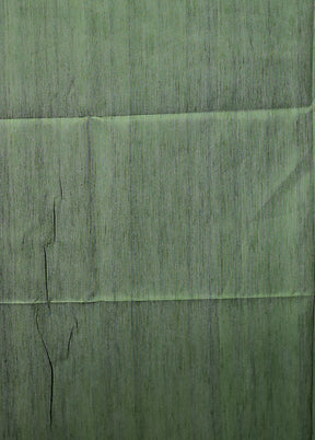 Green Tussar Silk Saree With Blouse Piece
