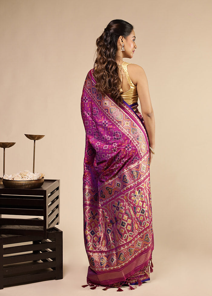 Purple Dupion Silk Saree With Blouse Piece