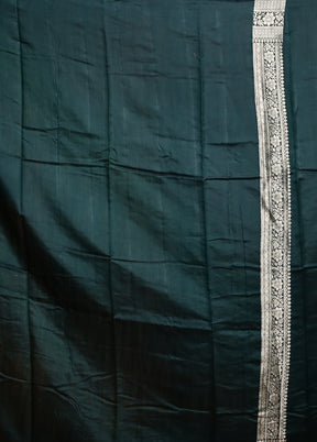 Green Handloom Dupion Pure Silk Saree With Blouse Piece