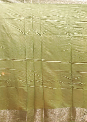Green Handloom Dupion Pure Silk Saree With Blouse Piece