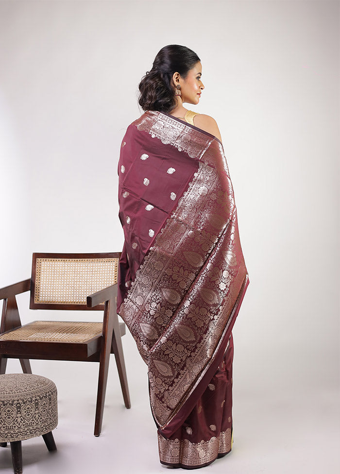 Purple Dupion Silk Saree With Blouse Piece