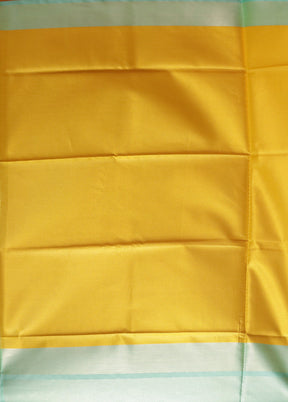 Yellow Kora Silk Saree With Blouse Piece