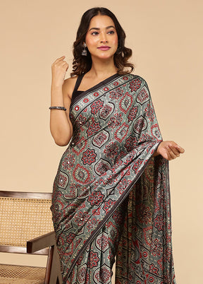 Multicolor Modal Silk Saree With Blouse Piece