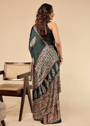 Green Modal Silk Saree With Blouse Piece