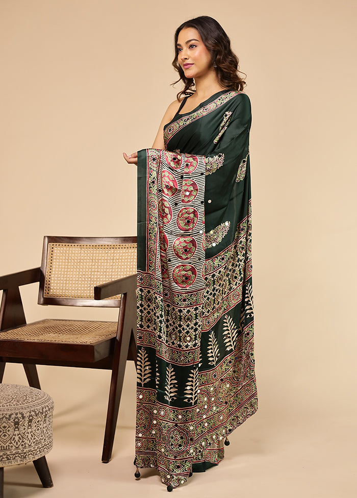 Green Modal Silk Saree With Blouse Piece