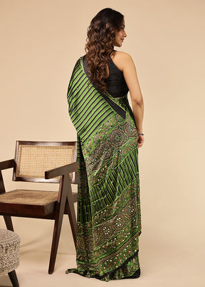 Green Modal Silk Saree With Blouse Piece