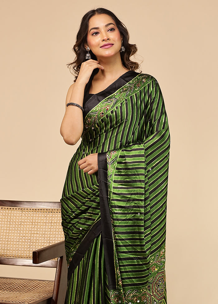 Green Modal Silk Saree With Blouse Piece