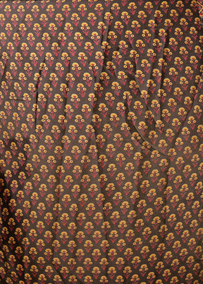 Black Printed Silk Saree Without Blouse Piece