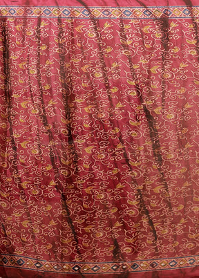 Pink Printed Silk Saree Without Blouse Piece