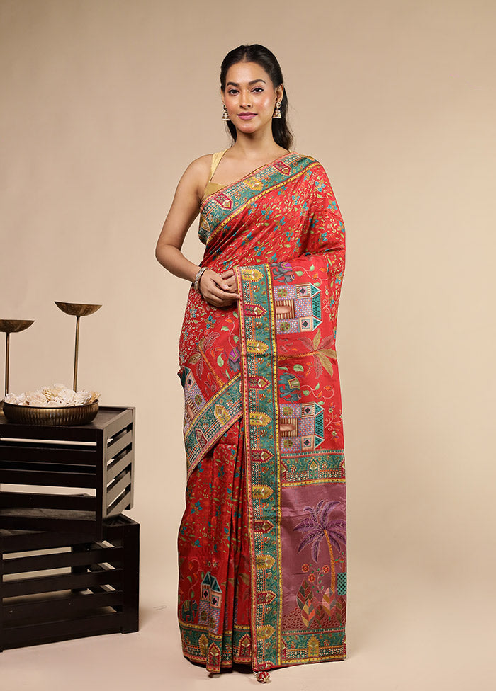 Purple Dupion Silk Saree With Blouse Piece