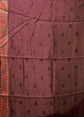 Purple Dupion Silk Saree With Blouse Piece