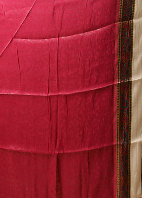 Cream Dupion Silk Saree With Blouse Piece