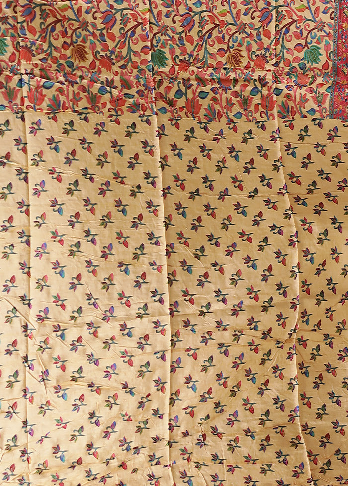 Pink Dupion Silk Saree With Blouse Piece