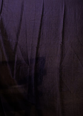 Blue Printed Silk Saree Without Blouse Piece
