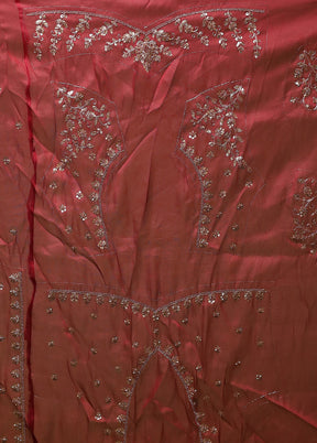 Maroon Georgette Saree With Blouse Piece