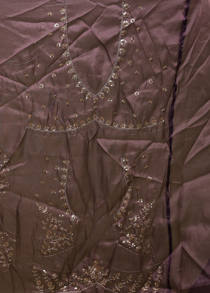 Purple Georgette Saree With Blouse Piece