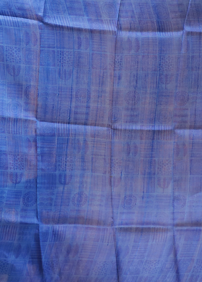 White Printed Pure Silk Saree With Blouse Piece