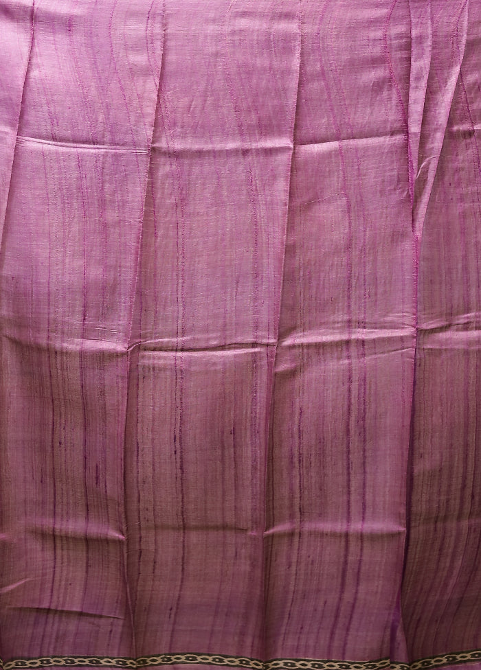 Multicolor Handloom Tussar Pure Silk Saree With Blouse Piece