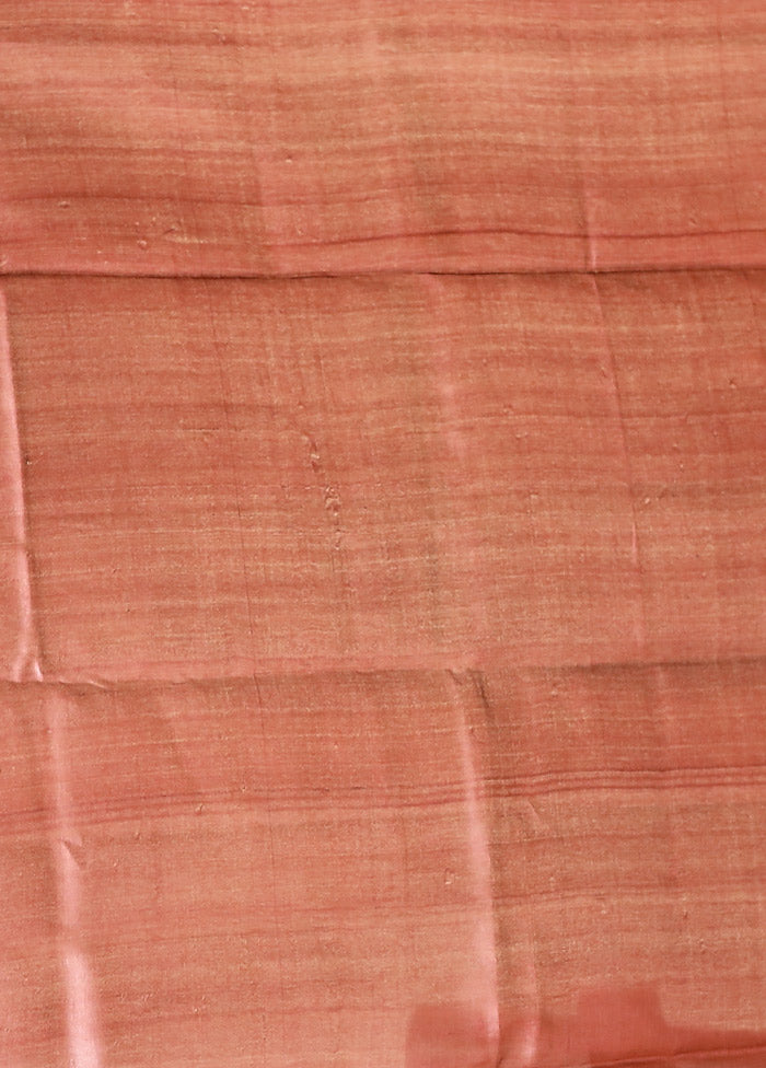 Multicolor Handloom Tussar Pure Silk Saree With Blouse Piece