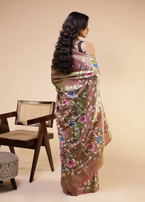 Multicolor Printed Pure Silk Saree Without Blouse Piece