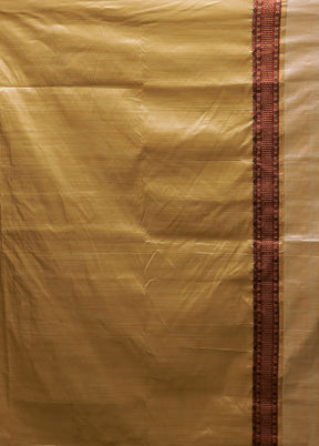 Cream Assam Silk Saree With Blouse Piece