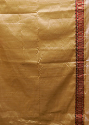 Cream Assam Silk Saree With Blouse Piece