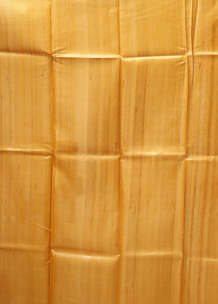 Multicolor Handloom Tussar Pure Silk Saree With Blouse Piece