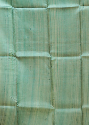 Blue Handloom Tussar Pure Silk Saree With Blouse Piece