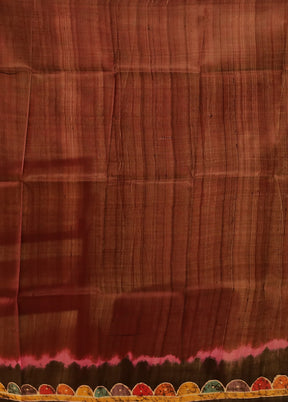 Purple Printed Pure Silk Saree Without Blouse Piece