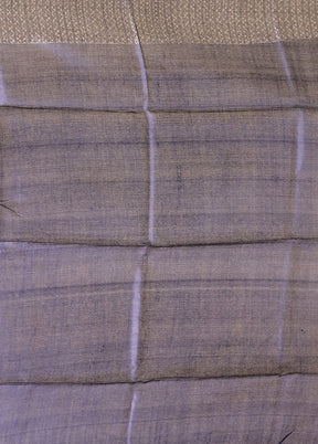Blue Handloom Tussar Pure Silk Saree With Blouse Piece