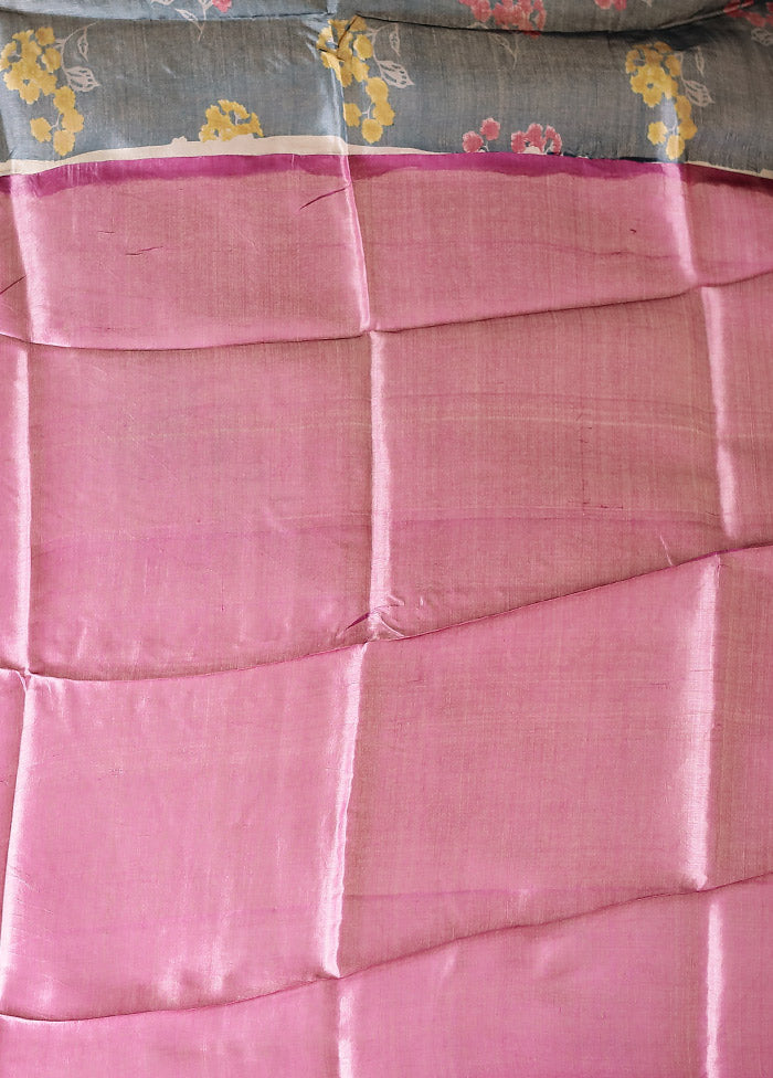 Multicolor Tussar Silk Saree With Blouse Piece