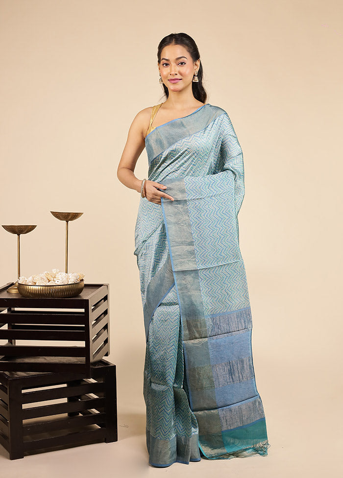 Multicolor Handloom Tussar Pure Silk Saree With Blouse Piece